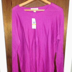 Michael Kors Deep Fuchsia Long Sleeve Sweater Sz M - NWT - MSRP $98